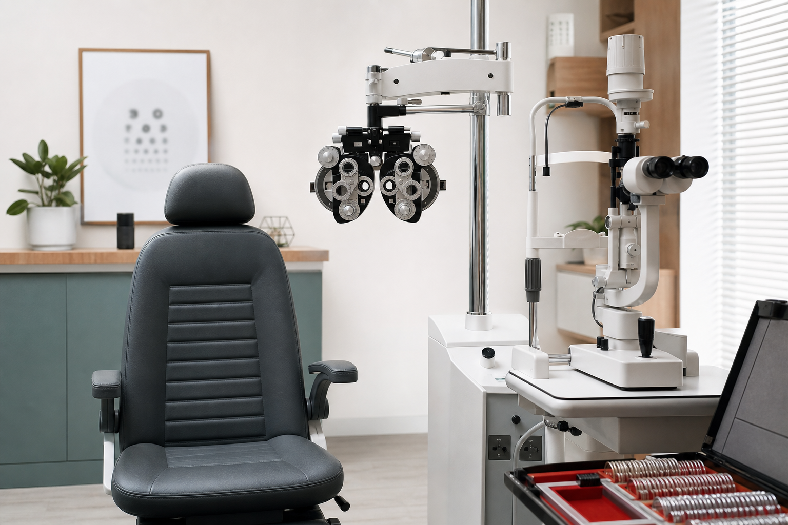Eye test and lens consultation setup
